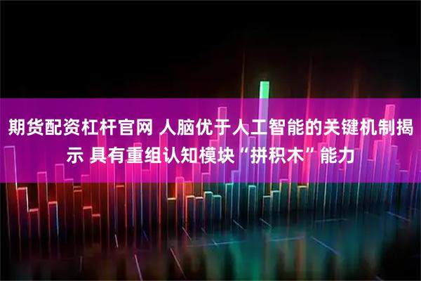 期货配资杠杆官网 人脑优于人工智能的关键机制揭示 具有重组认知模块“拼积木”能力